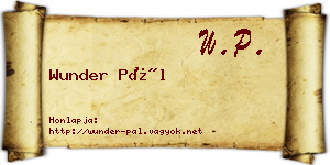 Wunder Pál névjegykártya